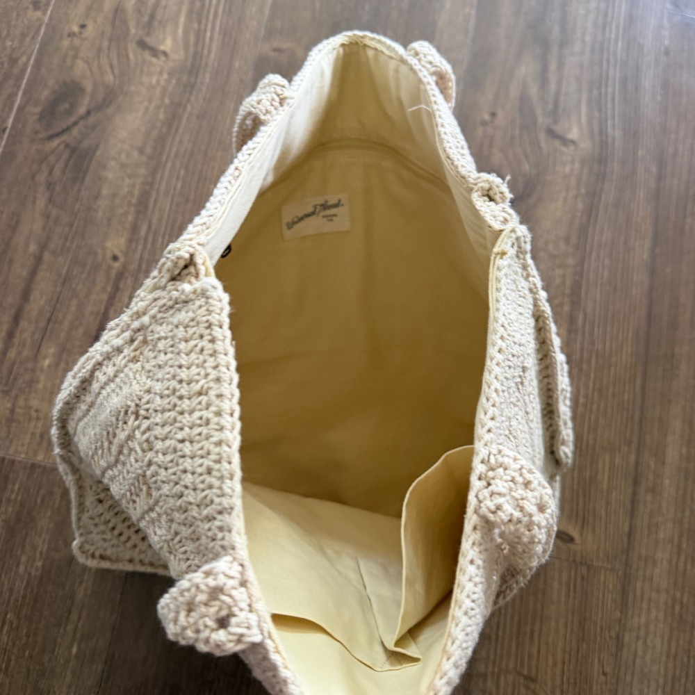Universal Thread Crochet Tote Bag Cream Boho Open Knit Shoulder Bag Cottagecore - Picture 5 of 9